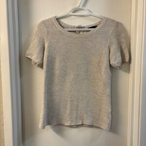 GAP Cream Knit Short Sleeve Top